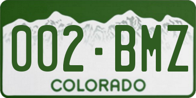 CO license plate 002BMZ