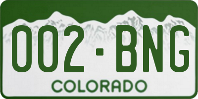 CO license plate 002BNG