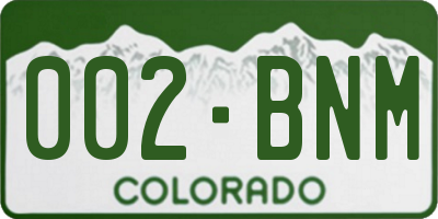 CO license plate 002BNM