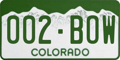CO license plate 002BOW
