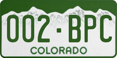 CO license plate 002BPC