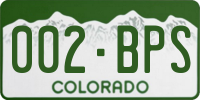 CO license plate 002BPS