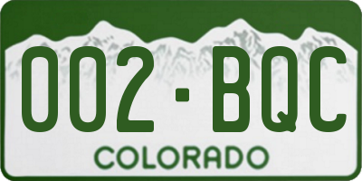 CO license plate 002BQC