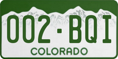 CO license plate 002BQI