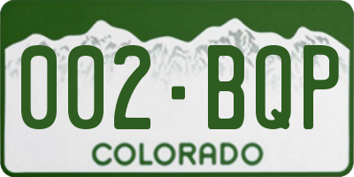 CO license plate 002BQP