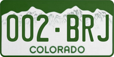 CO license plate 002BRJ
