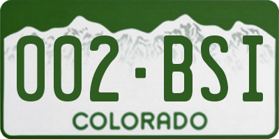 CO license plate 002BSI