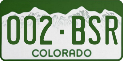 CO license plate 002BSR