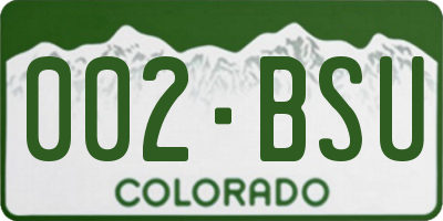 CO license plate 002BSU