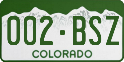 CO license plate 002BSZ