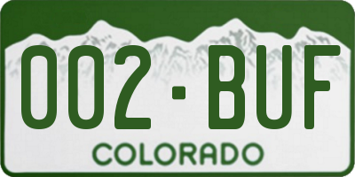 CO license plate 002BUF