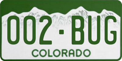 CO license plate 002BUG
