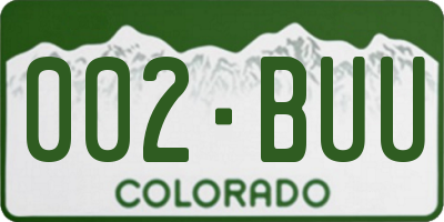CO license plate 002BUU