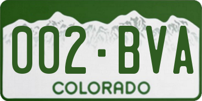 CO license plate 002BVA