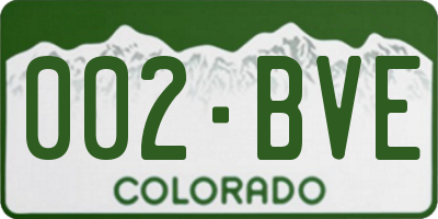 CO license plate 002BVE