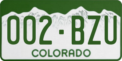 CO license plate 002BZU