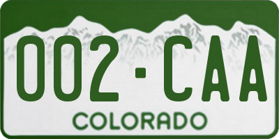 CO license plate 002CAA