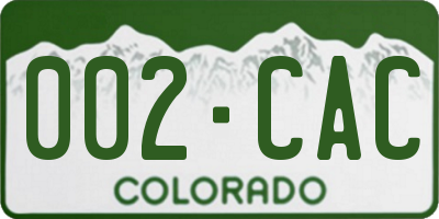 CO license plate 002CAC
