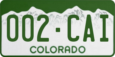 CO license plate 002CAI
