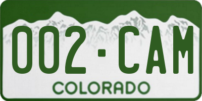 CO license plate 002CAM