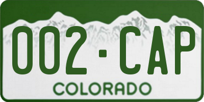 CO license plate 002CAP