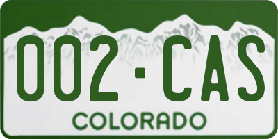 CO license plate 002CAS