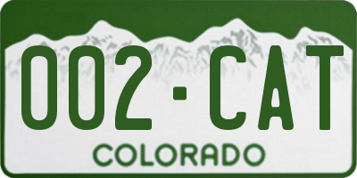 CO license plate 002CAT