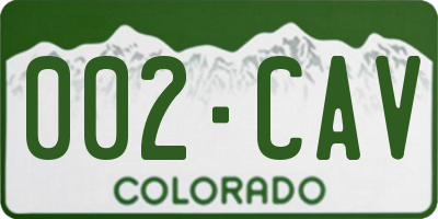 CO license plate 002CAV
