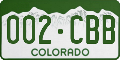 CO license plate 002CBB