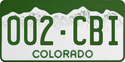 CO license plate 002CBI