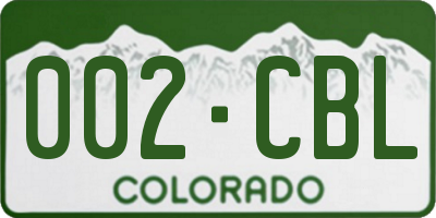 CO license plate 002CBL