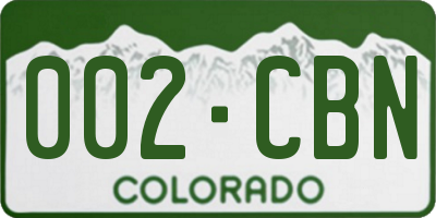 CO license plate 002CBN