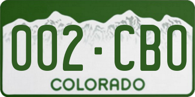 CO license plate 002CBO