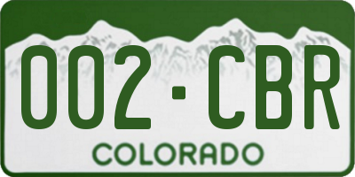 CO license plate 002CBR
