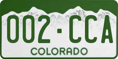 CO license plate 002CCA