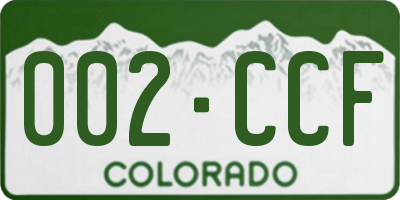 CO license plate 002CCF