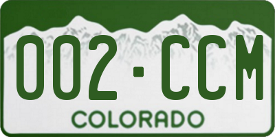 CO license plate 002CCM