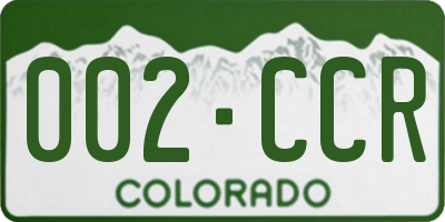 CO license plate 002CCR