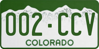 CO license plate 002CCV