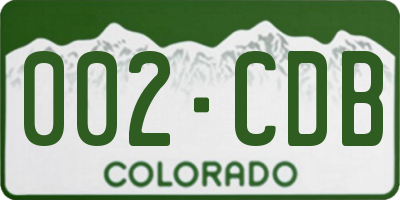 CO license plate 002CDB