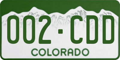 CO license plate 002CDD