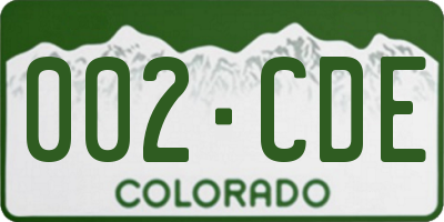 CO license plate 002CDE