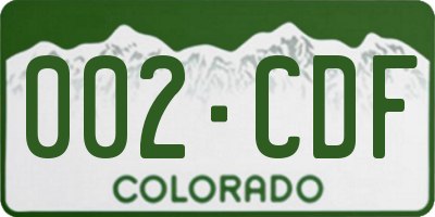 CO license plate 002CDF