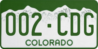 CO license plate 002CDG