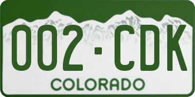 CO license plate 002CDK