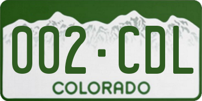 CO license plate 002CDL