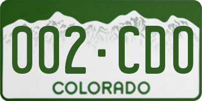 CO license plate 002CDO