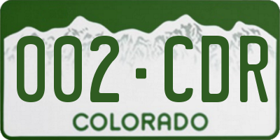 CO license plate 002CDR