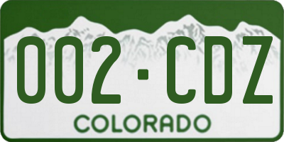 CO license plate 002CDZ