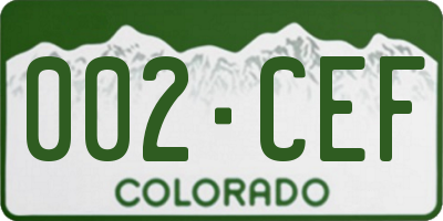 CO license plate 002CEF